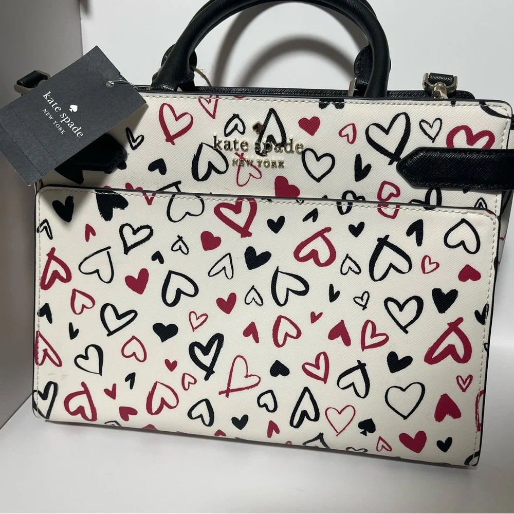 SOLDDD
Kate Spade Scribble Hearts Purse medium satchel - Picture 6 of 13